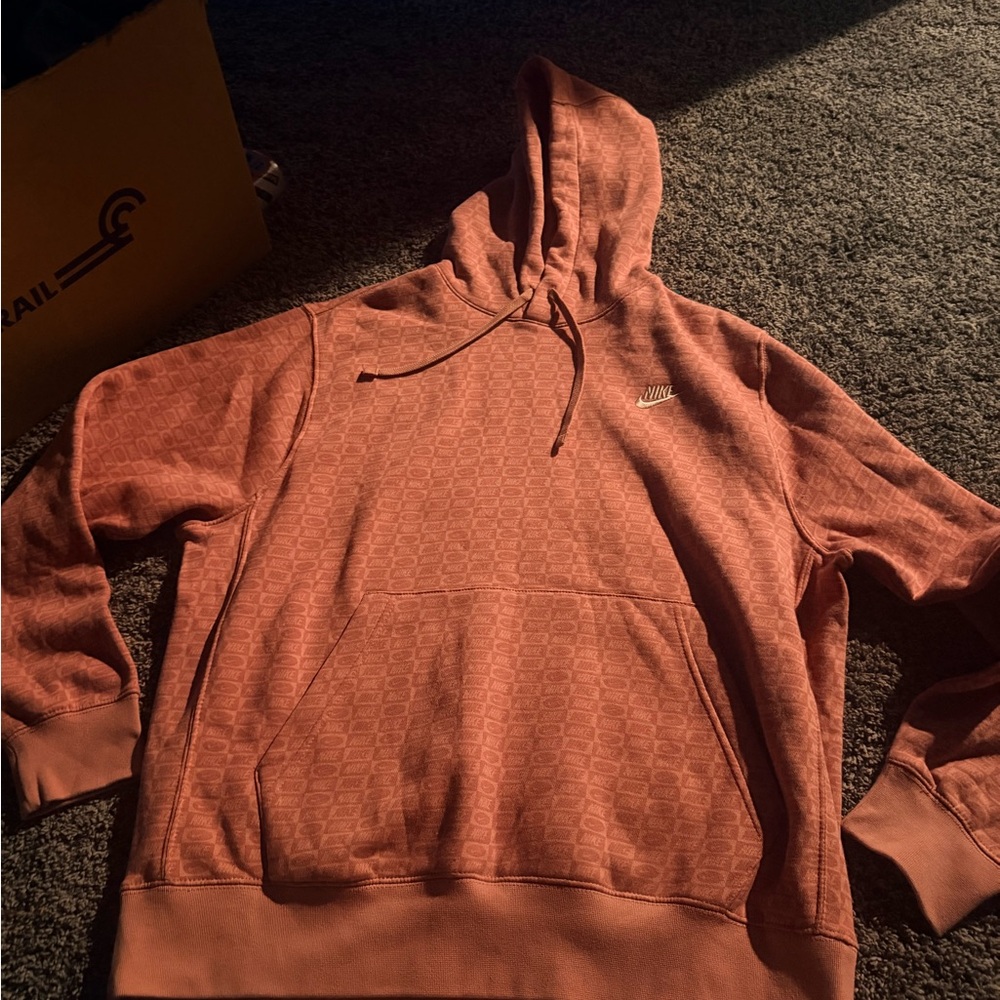 Nike oversized mauve color Hoodie with Subtle Pattern
